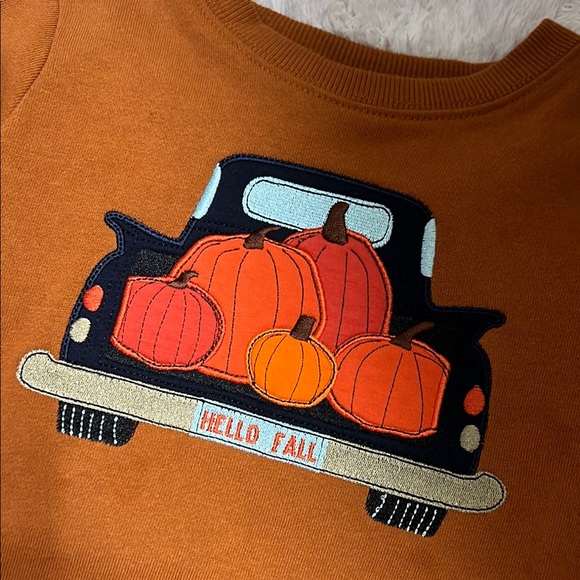 Hello Fall Kids Pumpkin Truck Sweatshirt - Orange - Picture 2 of 4